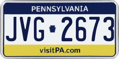 PA license plate JVG2673