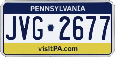 PA license plate JVG2677