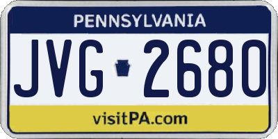 PA license plate JVG2680