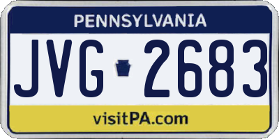 PA license plate JVG2683