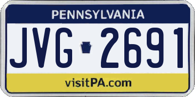 PA license plate JVG2691
