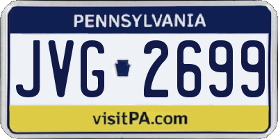 PA license plate JVG2699