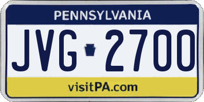 PA license plate JVG2700