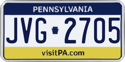 PA license plate JVG2705