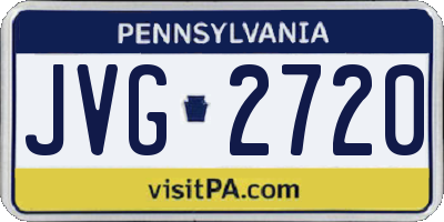 PA license plate JVG2720