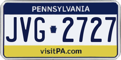 PA license plate JVG2727