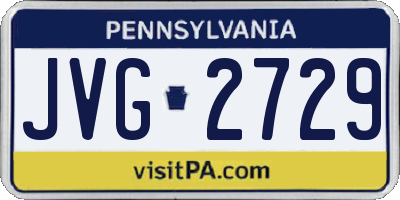 PA license plate JVG2729