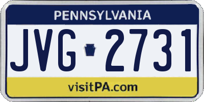 PA license plate JVG2731