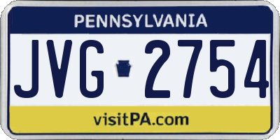 PA license plate JVG2754