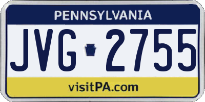 PA license plate JVG2755