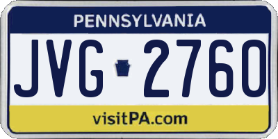 PA license plate JVG2760