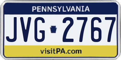 PA license plate JVG2767