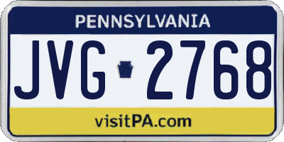 PA license plate JVG2768