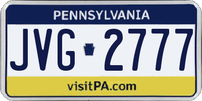 PA license plate JVG2777