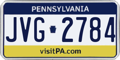 PA license plate JVG2784