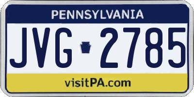PA license plate JVG2785