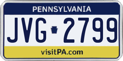 PA license plate JVG2799