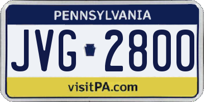 PA license plate JVG2800