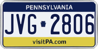PA license plate JVG2806