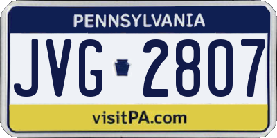 PA license plate JVG2807
