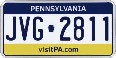 PA license plate JVG2811