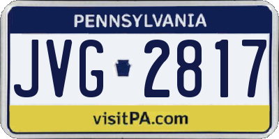 PA license plate JVG2817