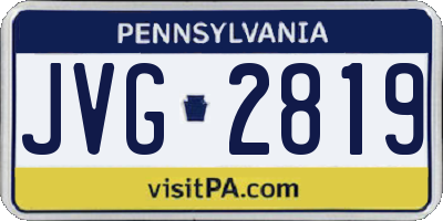 PA license plate JVG2819