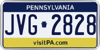 PA license plate JVG2828