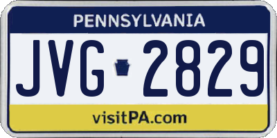 PA license plate JVG2829