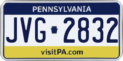 PA license plate JVG2832