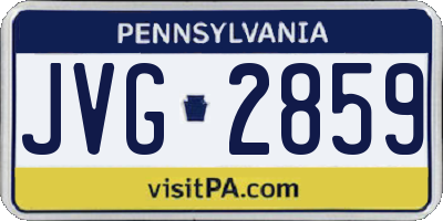 PA license plate JVG2859