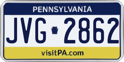 PA license plate JVG2862