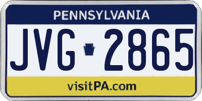 PA license plate JVG2865