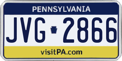 PA license plate JVG2866