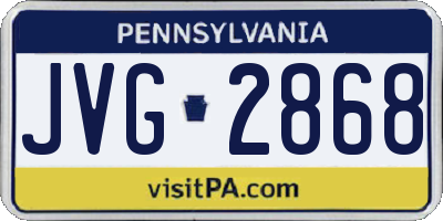 PA license plate JVG2868