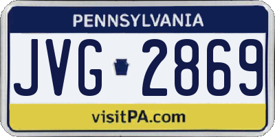PA license plate JVG2869