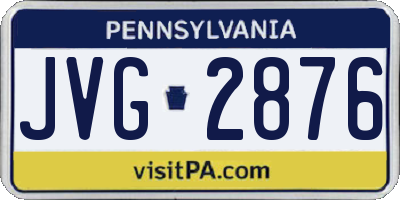 PA license plate JVG2876