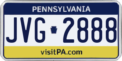 PA license plate JVG2888