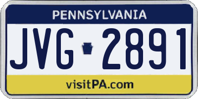 PA license plate JVG2891