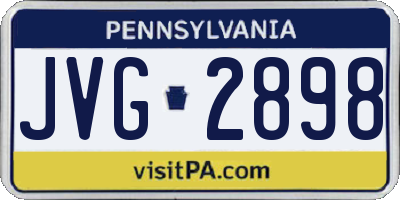 PA license plate JVG2898