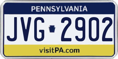 PA license plate JVG2902