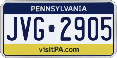 PA license plate JVG2905