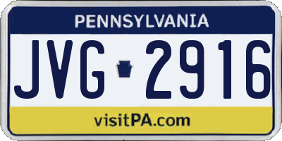 PA license plate JVG2916