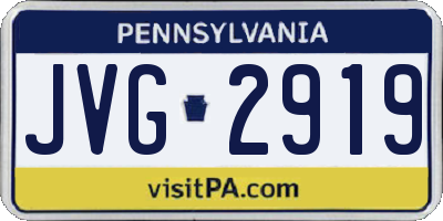 PA license plate JVG2919