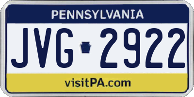PA license plate JVG2922