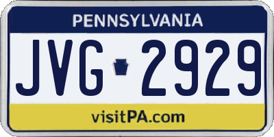 PA license plate JVG2929