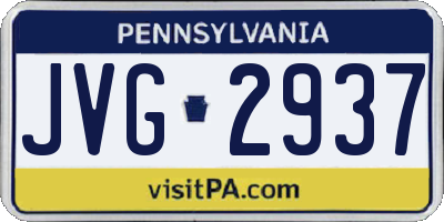 PA license plate JVG2937