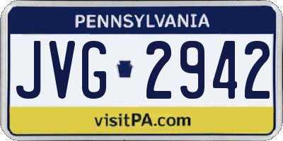 PA license plate JVG2942