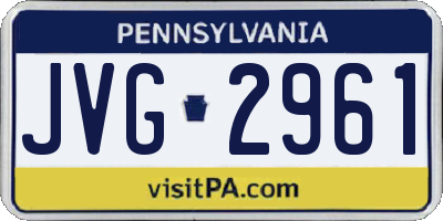 PA license plate JVG2961