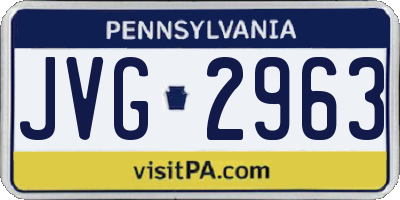 PA license plate JVG2963